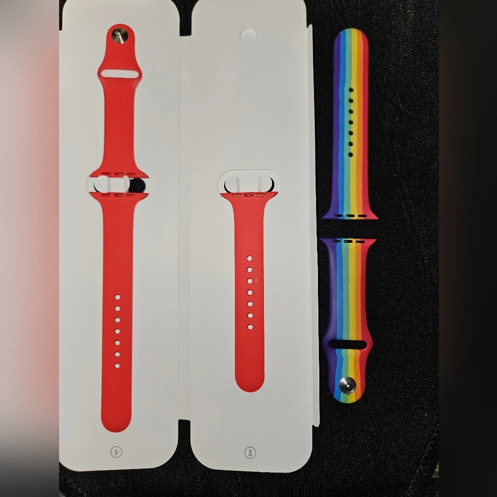 Apple Red and Multicolor Smartwatch Bands